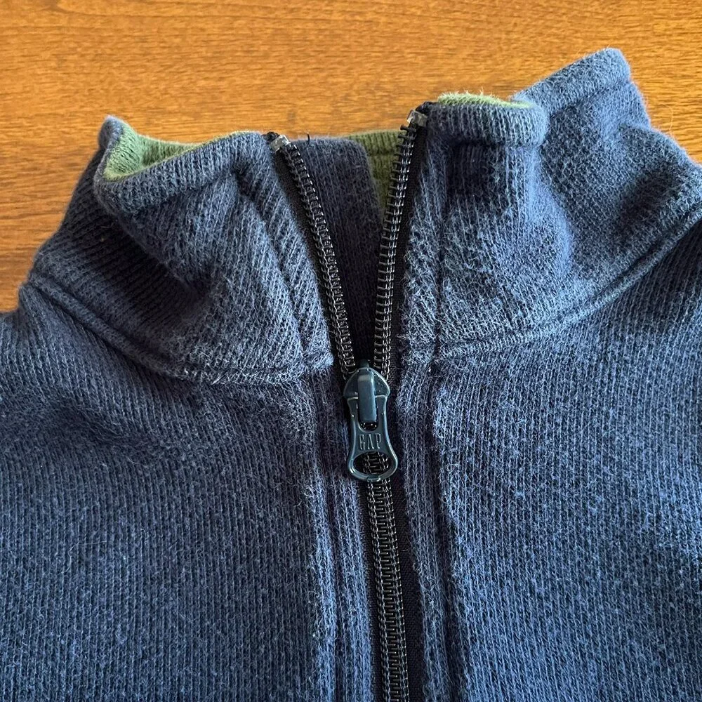 Gap quarter-zip stripe-sleeve sweater S 6-7